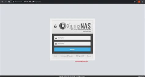 Regain control with Nextcloud. . Xigmanas default login